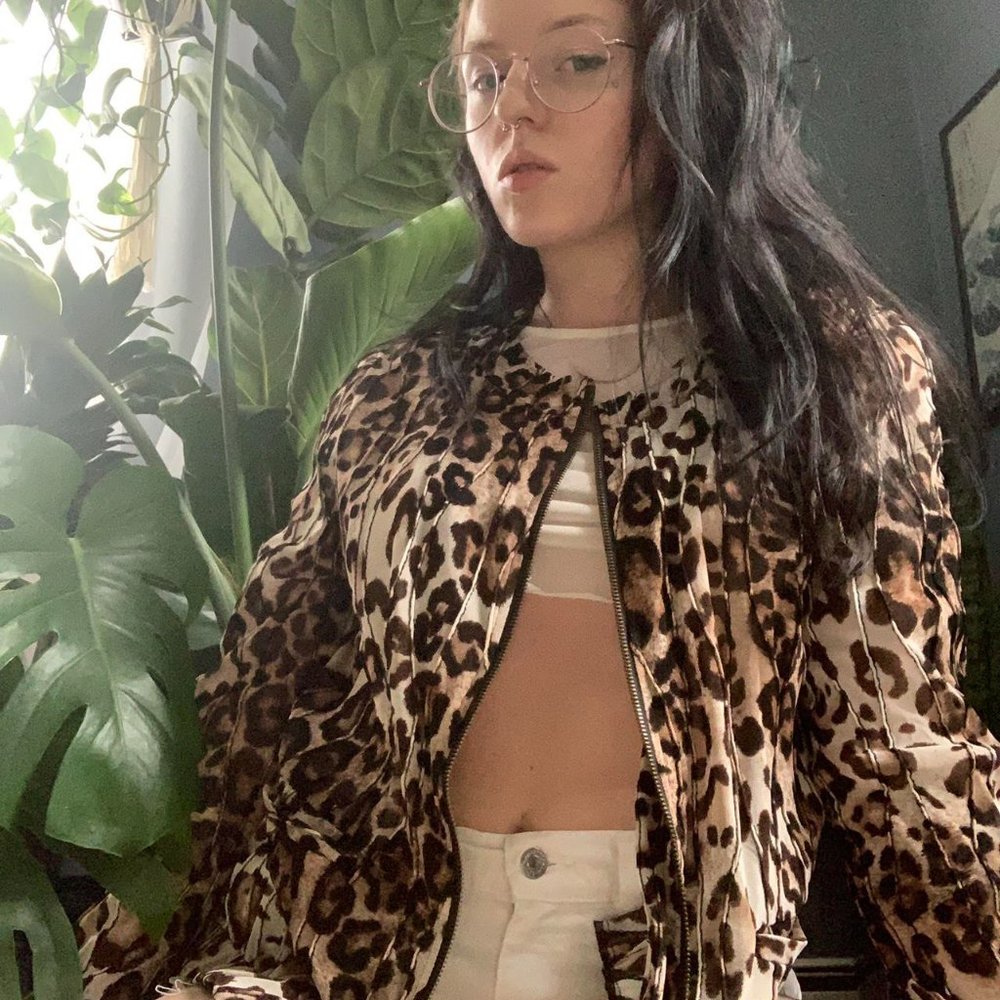 Y2K sheer leopard zip up jacket - Picture 4 of 4